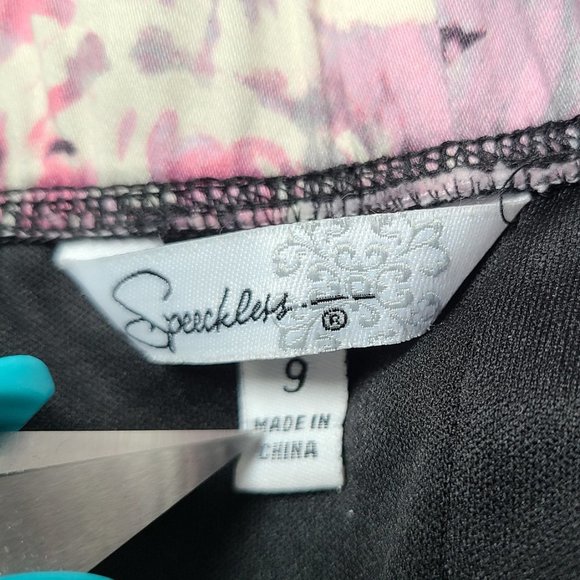 SPEECHLESS Black Pink & White Abstract Dress sz 9 - Picture 6 of 6